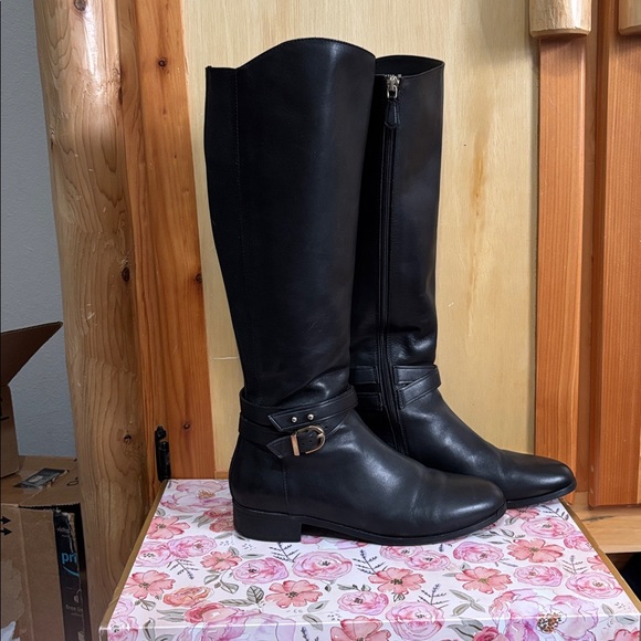 L K Bennett London Leather Knee High Boots - Picture 3 of 8